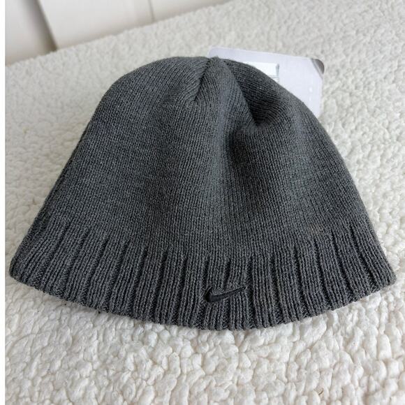 Nike Beanie Hat Adult Gray Knit 100% Acrylic Bill Brim Skater Outdoor NWT - Picture 2 of 4